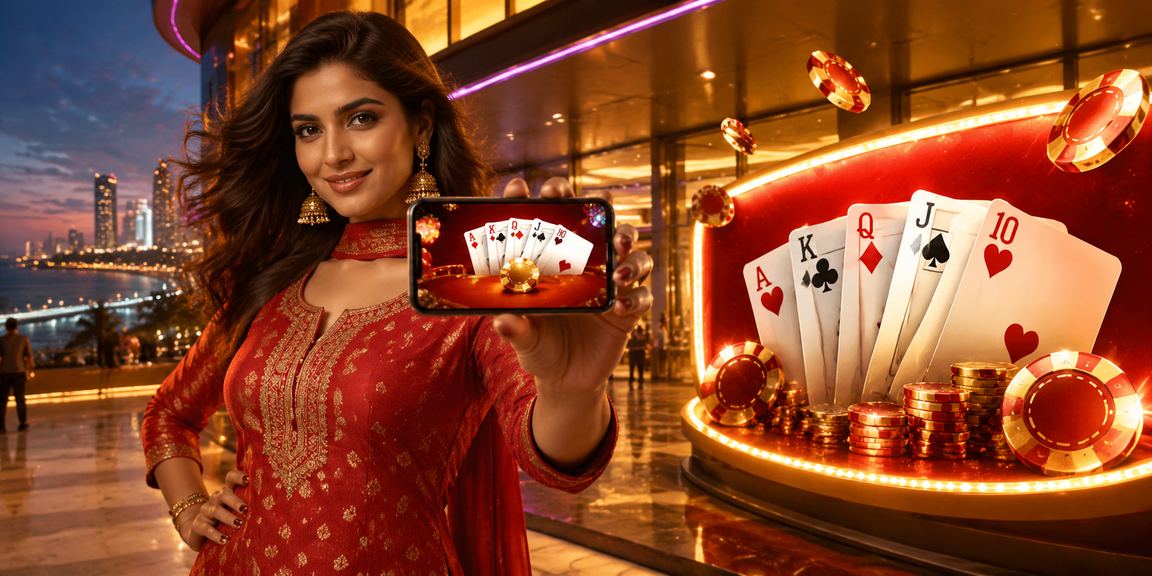 Teen Patti and slots user enjoying mobile gaming in India