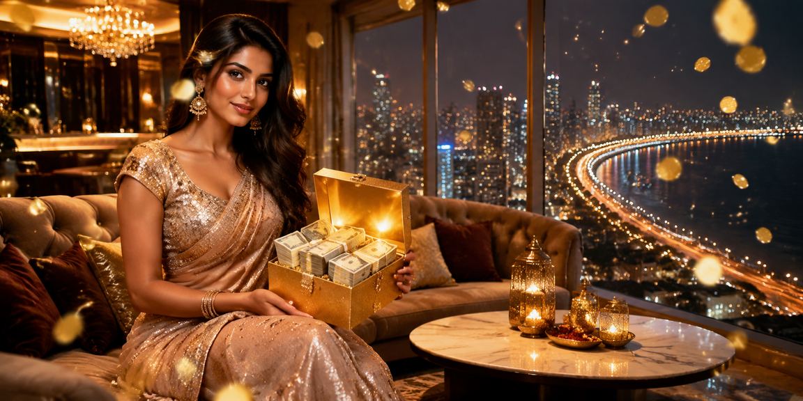 Mumbai Marine Drive at night with vibrant casino digital entertainment
